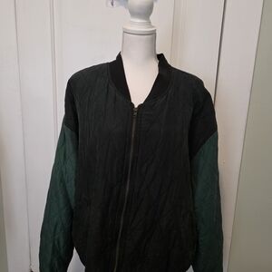 Vintage Quilted Silk Bomber Jacket